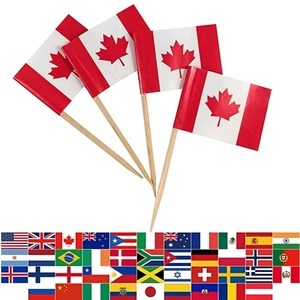 Palillos Decorativos con la Bandera Nacional Americana, Palillos de Madera con Banderas de Papel, Decoraciones para Cupcakes, 100 Unidades por Lote - Product Image 4