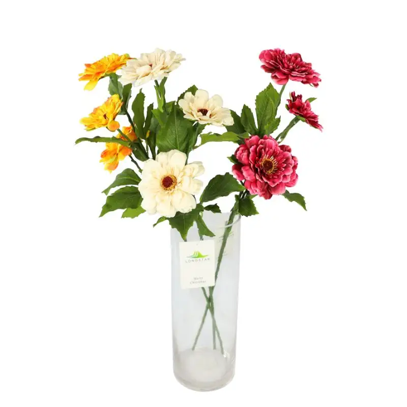 Grosir bunga untuk dekorasi kualitas tinggi Dahlia buket bunga grosir buatan tanaman bunga sutra