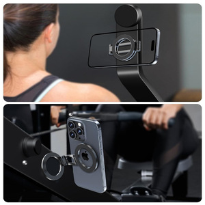 Soporte magnético plegable de metal para teléfono, portátil, para escritorio, gimnasio, carrito de golf, negro H157 - Product Image 3