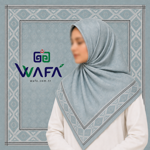 Pañuelo Cuadrado Jacquard Liso Wafa con Diseño Enmarcado, Mezcla de Poliéster y Viscosa, 110x110 cm, Acabado Mate, Pañuelo para la Cabeza de Mujer - Product Image 4
