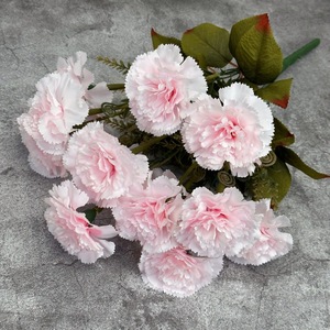 Bouquet de 13 œillets artificiels en soie pour mariage et décoration intérieure - Fleurs Prospères - Product Image 2