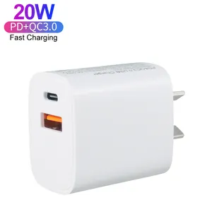 20W Sạc Úc Saa Chứng Nhận Kép Cổng 20W Pd + Qc3.0 Au Cắm USB Loại C Tường Sạc Cho iPhone 13 14 15 Pro