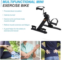Bicicleta Estática de Pedales Mini con Marco de Acero Portátil para Uso en Casa, Debajo del Escritorio, para Personas Mayores, en Oferta