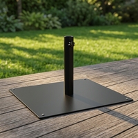 Base de parasol en acier noir durable, enduite de poudre, étanche, à montage rapide, support d'ombrage ODM JH-Mech