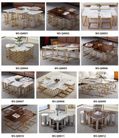 Mode carré rond en acier inoxydable en aluminium table basse ensemble de 3 4 5 6 salon minimaliste luxe marbre tables basses
