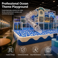 Equipo de Juegos para Interiores, Diseño Personalizado en Color Blanco Acuático, Tobogán con Temática Oceánica, Túnel de Gateo, Certificación CE, ASTM EN1176, FEC, Operador