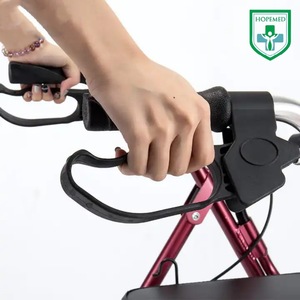 Elderly Walking Cart With Seat 4 PU Wheels Foldable Shopping <b>Trolley</b> For Grocery And Household Use - Product Image 3