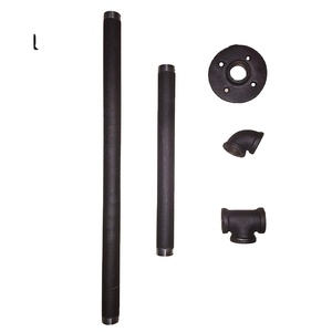<span class=keywords><strong>DSDST</strong></span> Verzinkter Schmiedeeisen-Winkelverschraubung Flansch-Rohrfitting Schwarz Gleich 1/2 Np - Product Image 2