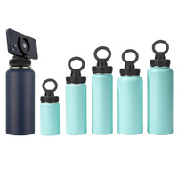 Termo de Doble Pared con Aislamiento al Vacío, Botella de Agua Magnética de Acero Inoxidable 304 con Soporte Magnético para Teléfono Celular