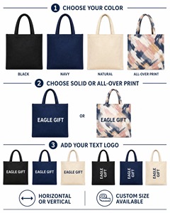 ถุงผ้าแคนวาสธรรมชาติแบบใช้ซ้ำได้ ขนาดกลาง สำหรับใส่ของช้อปปิ้ง สีและโลโก้ปรับแต่งได้ เป็นมิตรกับสิ่งแวดล้อม - Product Image 5