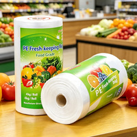 Fabrieksgemaakte verpakkingen voor verse groenten, transparante plastic fruitzakken op rol, folie verpakkingen, plastic zakken op rol