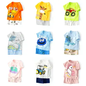 100% Cotton 0-6Y Toddlers Tops Pants 2 Pieces Wear Garments Cute Girls Clothing Set Summer Boys Baby Clothes Suit