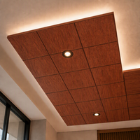 Panneau de plafond en aluminium à grain de bois naturel personnalisable 60x60cm, système de dalles de plafond suspendues modulaires décoratives pour l'intérieur