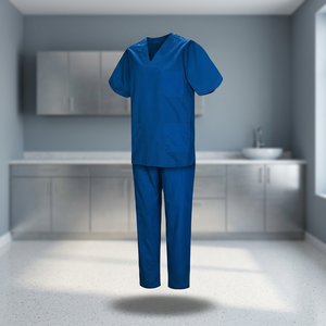 Oferta Destacada: Conjuntos de Uniformes Médicos para Hombre de Mezcla de Algodón y Tela Vaquera Lavable Antiarrugas con Detección de Agujas y Sin Costuras - Product Image 3