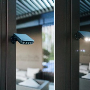 Lámpara de pared solar <span class=keywords><strong>para</strong></span> exteriores <span class=keywords><strong>para</strong></span> jardín, terraza, garaje, luz cálida/blanca con inducción de cuerpo humano, IP65, 4 LED, luz de pared solar - Product Image 5
