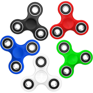 Venta al por mayor de Fidget Spinners de plástico PVC con luz LED, silenciosos, con rodamiento 608, rotación duradera, alivio del estrés, color personalizado, OEM. - Product Image 1