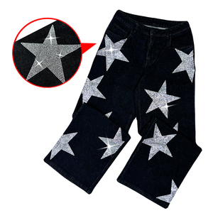 Jeans de Mezclilla Personalizados para Hombre con Pedrería y Bordados, Transpirables, Estilo Y2K Hip Hop, Pantalones de Primavera/Verano con Cinturón - Product Image 3