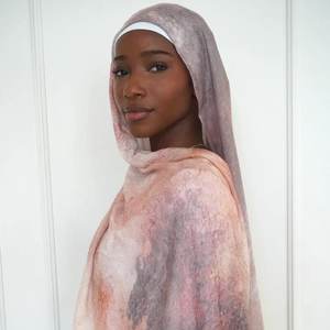 2025 <b>Modal</b> Printed Color Blocking Traditional <b>Hijab</b> for Muslim Women for Daily Use During Summer Multifunction - Product Image 3