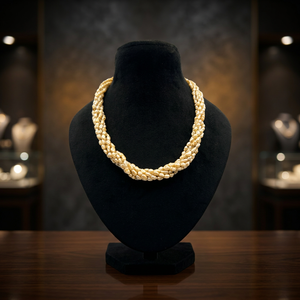 Collier ras du cou en perles d'eau douce torsadées, couleur Basara, multi-brins, bijoux de mariée tendance, vente en gros - Product Image 3