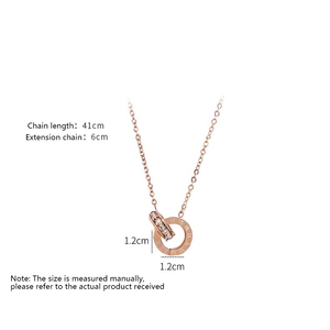 Thời Trang Tốt Không Thấm Nước 18K Vàng Mạ Kim Cương La Mã Chữ Số Thép Không Gỉ Unisex Liên Kết Chuỗi Vòng Cổ - Product Image 3