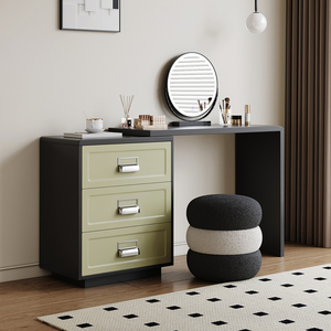 <span class=keywords><strong>Coiffeuse</strong></span> lumineuse de style français moderne <span class=keywords><strong>pour</strong></span> adultes <span class=keywords><strong>coiffeuse</strong></span> de rangement de luxe légère <span class=keywords><strong>pour</strong></span> la maison ensemble de commode de style minimaliste en bois - Product Image 5