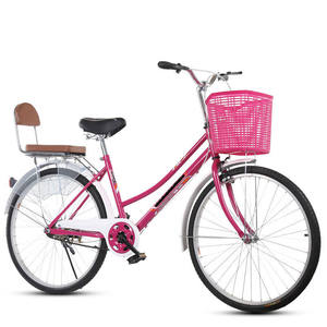 Vélo de <span class=keywords><strong>ville</strong></span> pour femmes en acier de 26 pouces à 7 vitesses - Design vintage pour adultes Vélo de <span class=keywords><strong>ville</strong></span> pour femmes - Fourche en acier antichoc Design vintage - Product Image 6