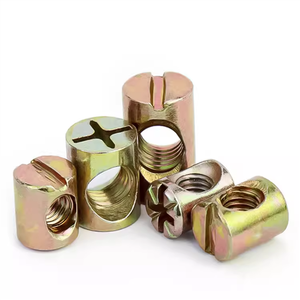 Écrous à marteau longs pour meubles, à double trou central, pour connexion par cheville transversale, écrou cylindrique M6x15mm et boulon - Product Image 4