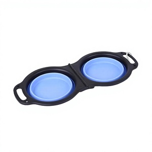 Tazón Doble Plegable y Portátil de Silicona para Mascotas, Plato de Alimentación Impermeable para Viajes para Perros - Product Image 4