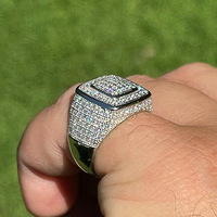 CAOSHI-Anneaux larges en zircon brillant, design géométrique carré, pavé, pour femmes, mariage, plaqué argent, bijoux