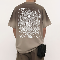 Fabricant de vêtements à faible MOQ, T-shirt surdimensionné personnalisé imprimé DTG, 100% coton, délavé, style streetwear, T-shirt pour homme