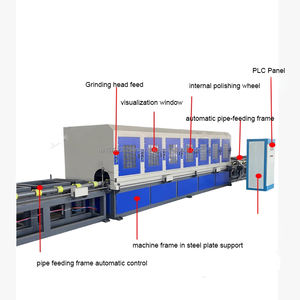 Hengyun 3-100mm Machine de polissage de miroir de tuyau en acier inoxydable Ligne de production de meulage de tube à 4 stations Roulement de vitesse de moteur 2 ans - Product Image 3