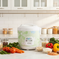 Cuisinière à riz électrique automatique 3L, mini, en plastique, avec cuve antiadhésive, cuisson rapide, portable, pour hôtel, affichage couleur de luxe, mesure intégrée