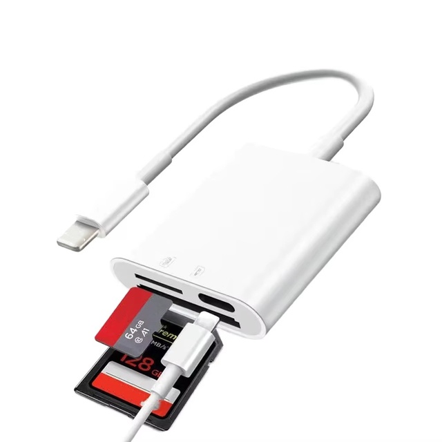 TISHRIC TSR264 3-in-1 Android Card Reader External USB Interface U Disk Adapter for TF SD Card Compatible with PC & Laptop