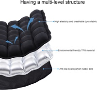 Coussin de siège gonflable ergonomique en TPU, étanche, avec sac de rangement pour voiture, bureau et fauteuil roulant