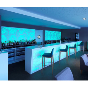 Muebles de restaurante, diseño de mostrador de barra delantera, taburetes de <span class=keywords><strong>Bar</strong></span> de Hotel con luz LED para comida de <span class=keywords><strong>mar</strong></span>, Panel decorativo para mostrador de <span class=keywords><strong>Bar</strong></span> - Product Image 1