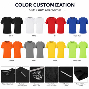 Camiseta Deportiva de Manga Corta Unisex con Logotipo Personalizado al por Mayor, Reflectante, de Secado Rápido, 100% Poliéster, 180g, Control de Olores con Iones de Plata - Product Image 3