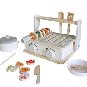 Juego de simulación de madera para niños, juguete educativo montesorri, cocina portátil, barbacoa - Product Image 1