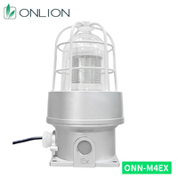 ONN M4EX Explosionsgeschützte LED-Warnleuchte IP66 Dreifarbig RYG Max. 100dB Summer-Alarmleuchte DC24V Aluminiumlegierung für Hafentechnik