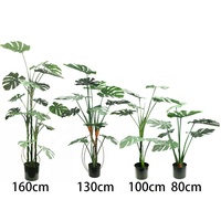 Arbre Monstera artificiel réaliste de 160 cm, grande plante Monstera artificielle au toucher réel, verdure artificielle d'intérieur pour café, restaurant, hôtel