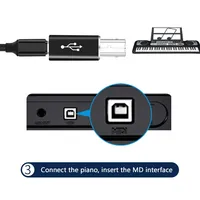 Adaptor USB Tipe C Female ke USB B Male dengan Output DC, Bahan Aluminium Alloy untuk Transfer Data Ponsel dan Laptop