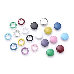 Custom Colorful Cap Prong Snap Fastener Closure 10mm 12mm 15mm Ring Prong Snap Button