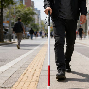 Aluminum Alloy <b>Blind</b> Cane 110.5cm <b>Adjustable</b> Length Anti-Slip Handle Lightweight Durable Walking Aid - Product Image 3