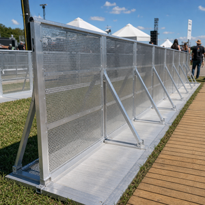 Barrière de file d'attente en aluminium à cadre renforcé, cloison de contrôle des foules, barrière piétonne pliable pour salon automobile, festival de musique, événements - Product Image 1