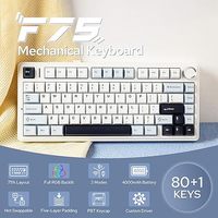 AULA F75 75% Gasket Wireless Mechanical Keyboard 81 Tombol Tiga Mode Double-Shot PBT Keycaps RGB Keyboard Gaming yang Dapat Diprogram