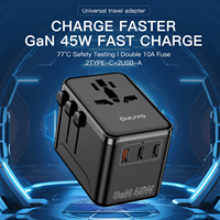 Adaptateur de voyage universel USB type C HL-A01-PD45W prise de chargeur rapide UK EU US AU chargeur adaptateur de voyage