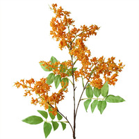 Fleur artificielle en soie à longue tige unique (85 cm) de couleur violette, blanche et orange pour la décoration intérieure et les objets décoratifs.
