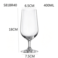 Verre à eau multifonction transparent JH 2026 avec pied moyen, gobelet à bière, verre fabriqué à la machine pour cocktails et vins