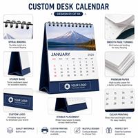 Calendrier de bureau personnalisé 2027, agenda mensuel à spirale, impression de logo OEM, cadeau d'entreprise, produit promotionnel de vente au détail, fabricant ODM