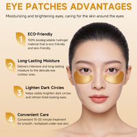 Patchs pour les yeux au collagène hydrolysé 24K avec Chondrus Crispus et hyaluronate de sodium, masque en gel éclaircissant pour tous types de peau