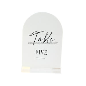 Números de Mesa de Espejo Acrílico Personalizados, Centros de Mesa para Boda, Soportes en Forma Redonda, Hexagonal y de Arco para Mesas de Fiesta - Product Image 4